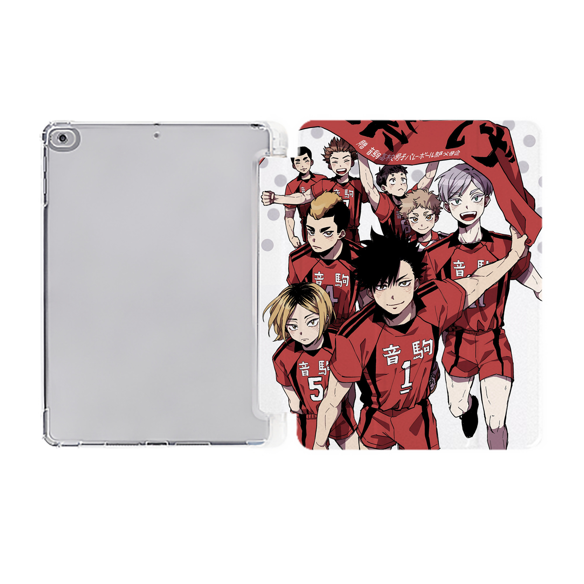 （画像用） ハイキュー!! Haikyu!! IPad ケース ペン収納付き 三つ折りスタンド PUレザー×シリコン 対応機種9.5/10.5/10.9インチ